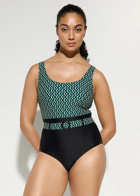 Medium Shape-Badeanzug mit G&uuml;rtel, bonprix