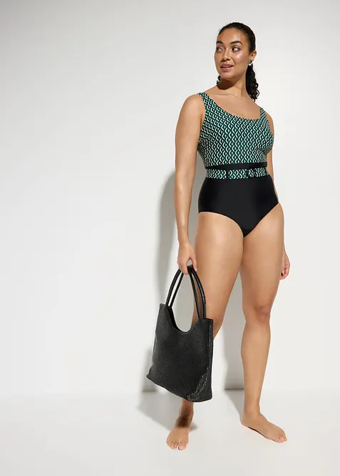 Medium Shape-Badeanzug mit G&uuml;rtel, bonprix