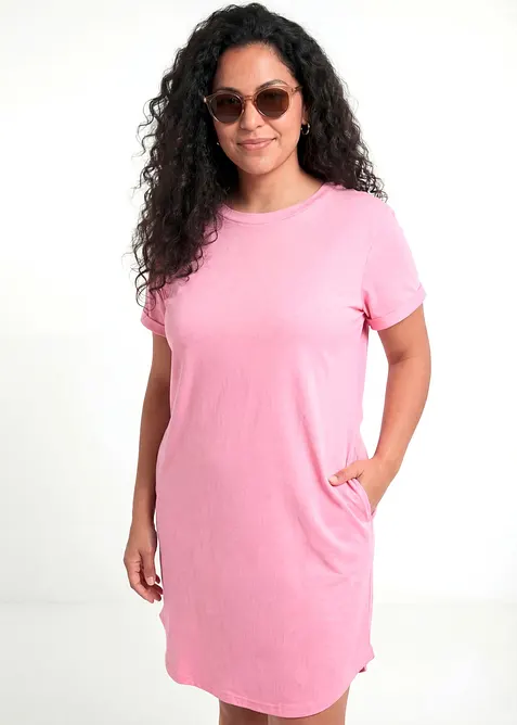 Leichtes Flammgarn Shirtkleid aus Bio Baumwolle (2er Pack), bonprix