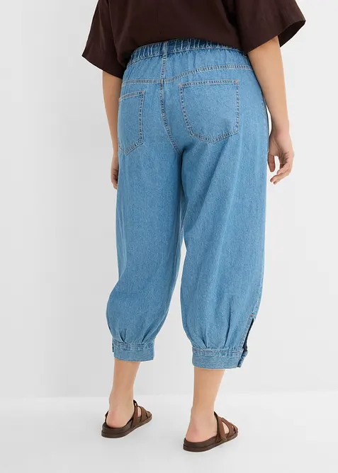 Jean ballon, taille mi-haute et &eacute;lastiqu&eacute;e, bonprix