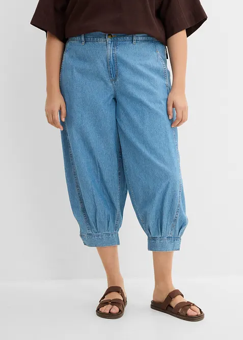 Jean ballon, taille mi-haute et &eacute;lastiqu&eacute;e, bonprix