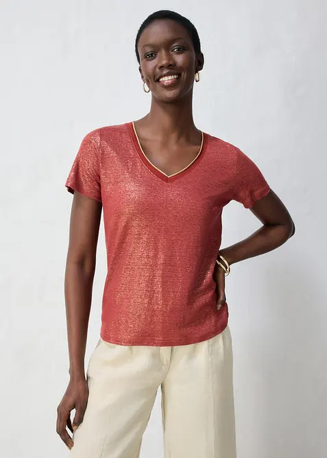 Shirt aus reinem Leinen mit Lurex, bonprix