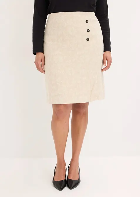 Jupe en jacquard de coton et lin, bonprix