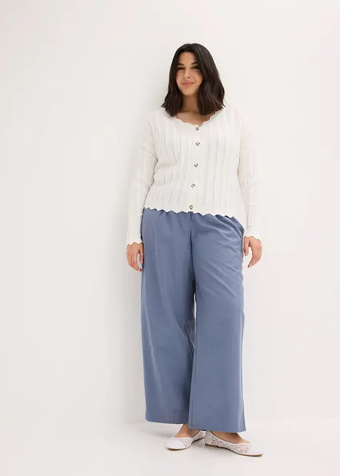 Pantalon large &agrave; pinces, bonprix