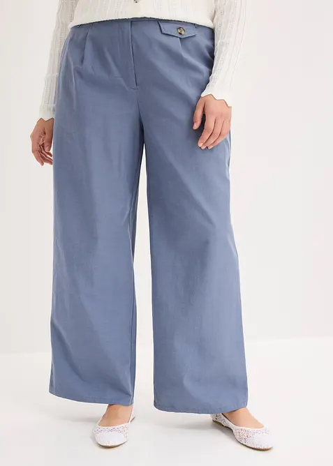 Pantalon large &agrave; pinces, bonprix