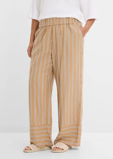 Pantalon ray&eacute; &agrave; taille &eacute;lastiqu&eacute;e, bonprix