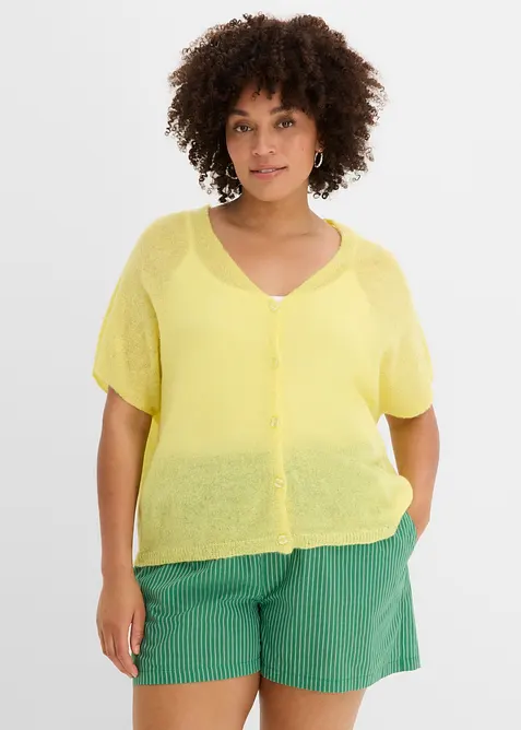 Cardigan oversize &agrave; manches courtes, bonprix