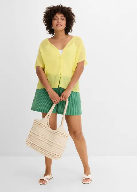 Cardigan oversize &agrave; manches courtes, bonprix