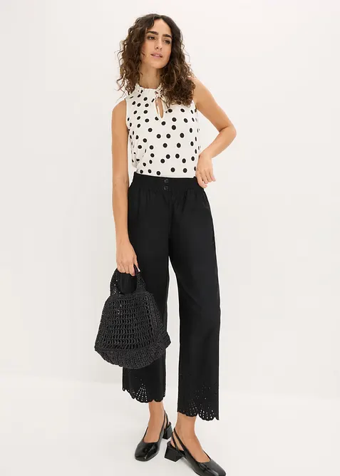 Pantalon large 100% coton, bonprix