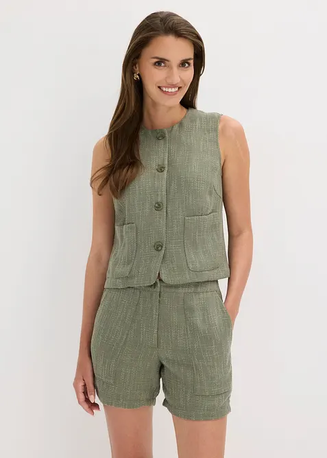 Gilet sans manches &agrave; col rond, bonprix