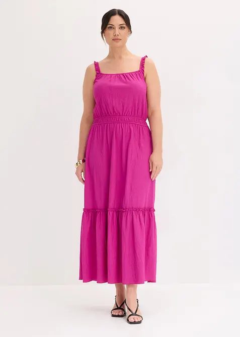 Robe longue en jersey textur&eacute;, bonprix