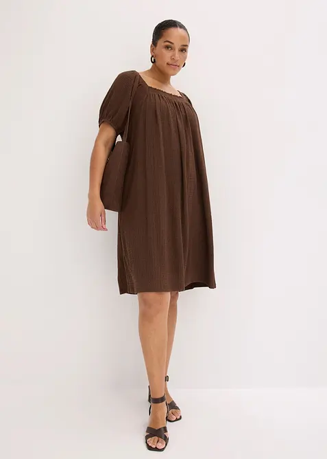 Robe en jersey cr&ecirc;pe textur&eacute;, bonprix