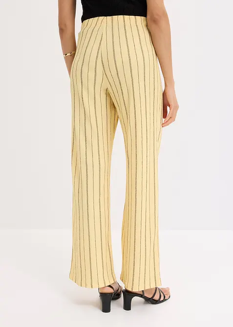 Pantalon taille &eacute;lastiqu&eacute;e en jersey textur&eacute;, bonprix