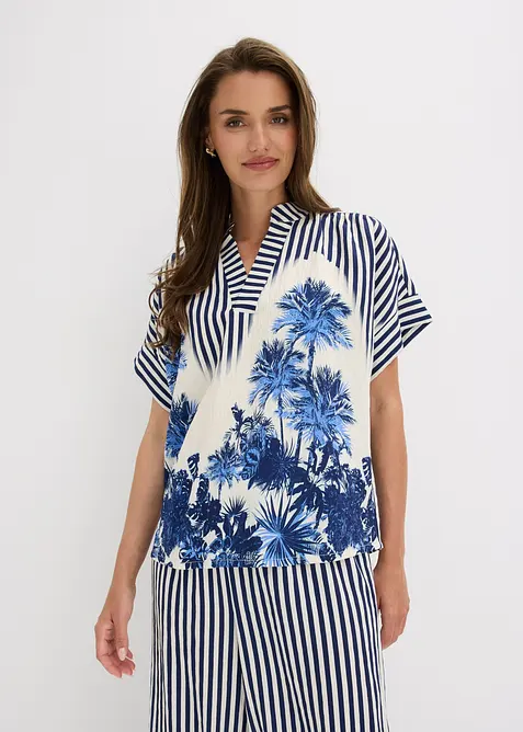 Blouse fluide en viscose m&eacute;lang&eacute;e, bonprix