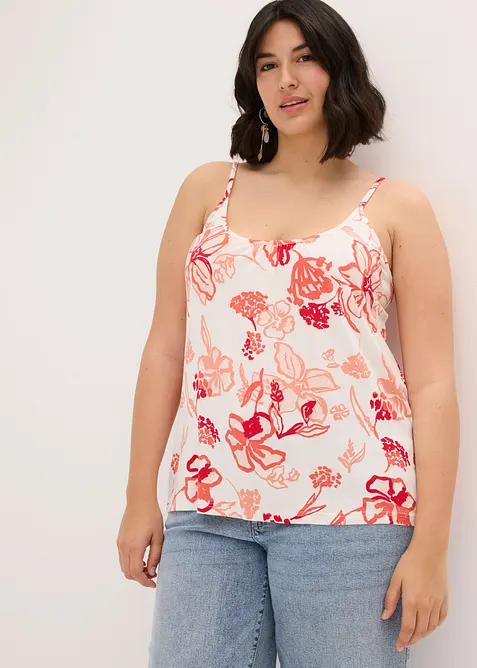 Top &agrave; fines bretelles en viscose extensible douce, bonprix