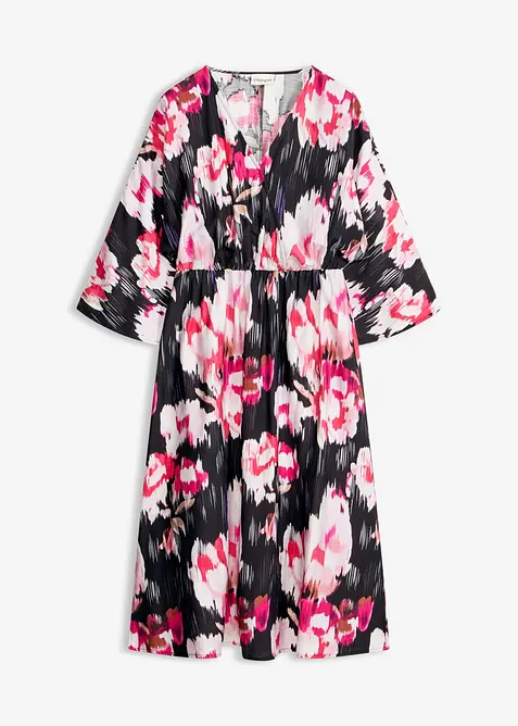 Robe midi fluide en viscose m&eacute;lang&eacute;e, bonprix
