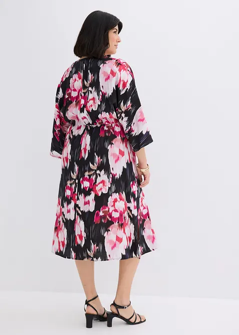 Robe midi fluide en viscose m&eacute;lang&eacute;e, bonprix