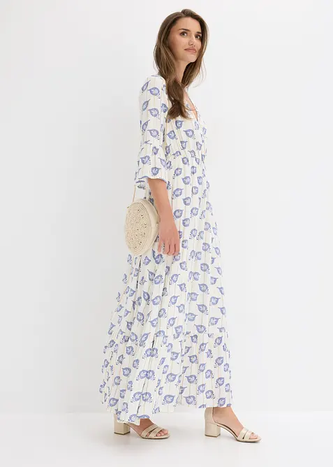 Robe longue en viscose textur&eacute;e &agrave; effet brillant, bonprix