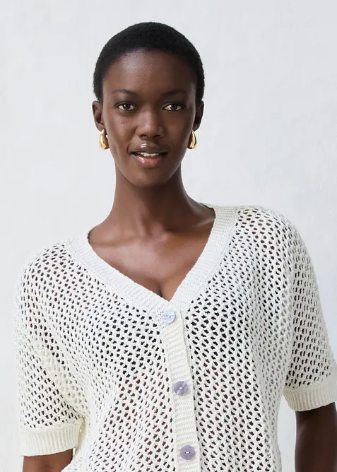Gilet en maille ajour&eacute;e, bonprix