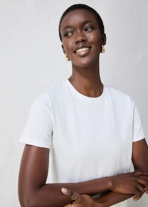 T-shirt avec soie et dentelle au crochet, bonprix