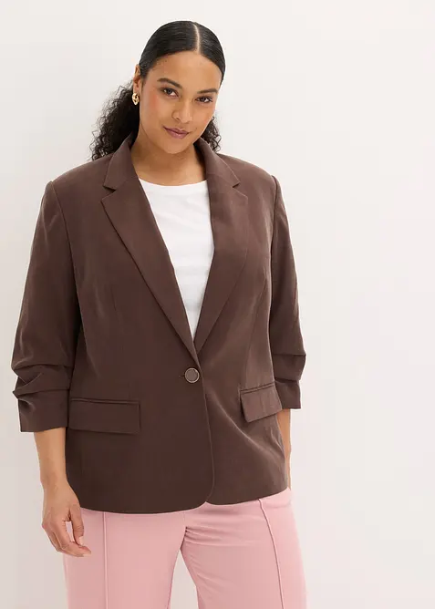 Blazer manches 3/4 ample en viscose, bonprix