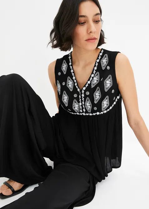 Blouse sans manches en viscose fluide, bonprix