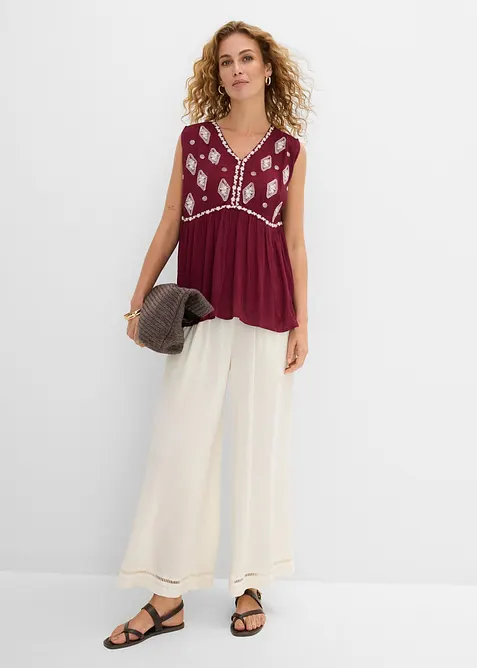 Blouse sans manches en viscose fluide, bonprix