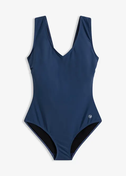 Maillot 1 pi&egrave;ce sculptant &agrave; col en V, maintien mod&eacute;r&eacute;, bonprix