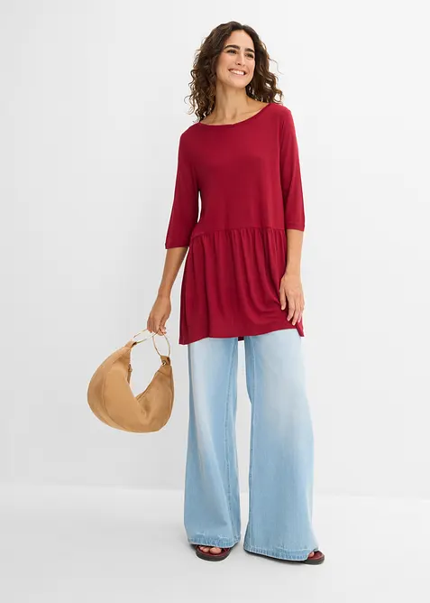 Longshirt aus Viskose mit Volant, bonprix