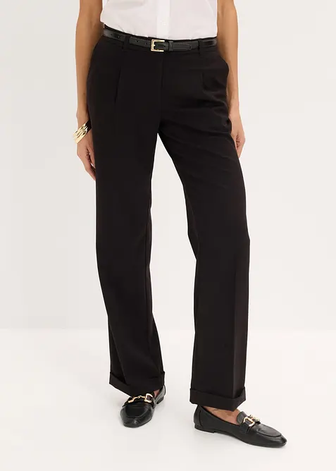 Pantalon large &agrave; pinces, bonprix