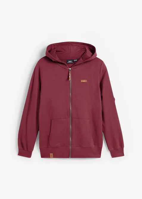 Sweat zipp&eacute; &agrave; capuche, 100% coton, bonprix