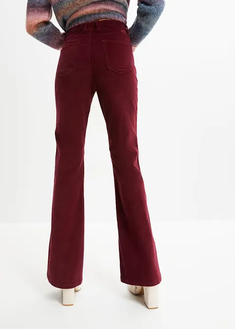 Pantalon en velours c&ocirc;tel&eacute; extensible avec taille haute confortable, bonprix