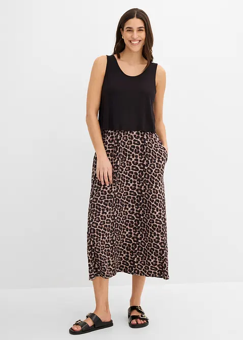 Shirt Kleid aus flie&szlig;endem Viskose-Elasthan-Mix, bonprix