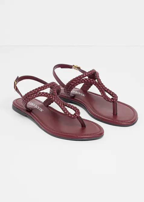 Sandales entredoigt, aspect tress&eacute;, bonprix