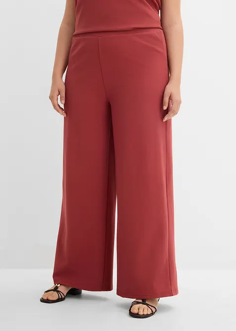 Pantalon large en maille piqu&eacute;e, bonprix
