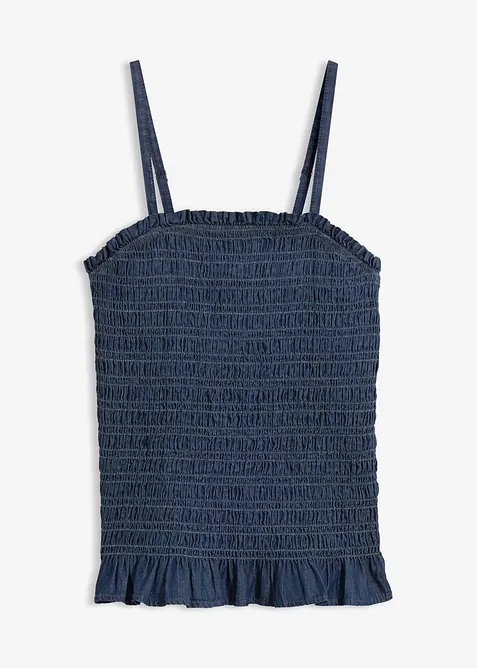 Top bretelles spaghetti en jean, bonprix