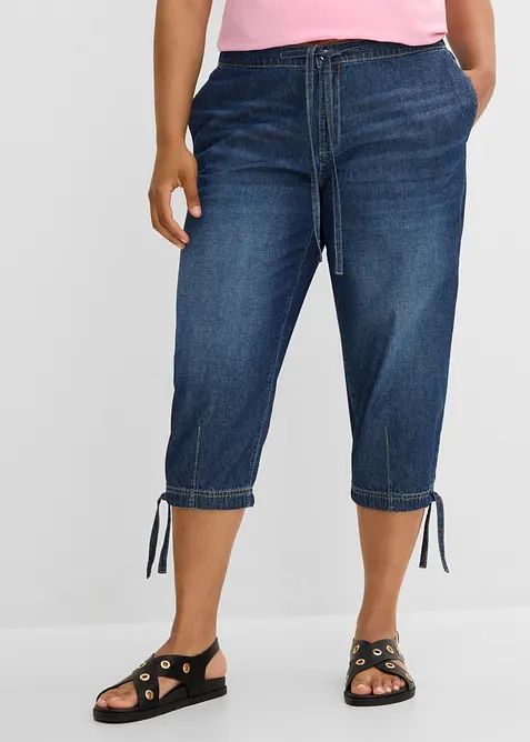 Jean barrel taille mi-haute, cropped, bonprix