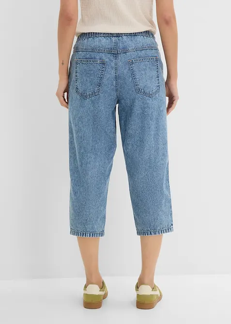 Jean barrel taille mi-haute, cropped, bonprix