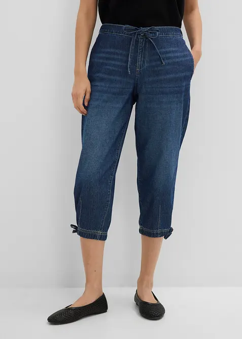 Jean barrel taille mi-haute, cropped, bonprix
