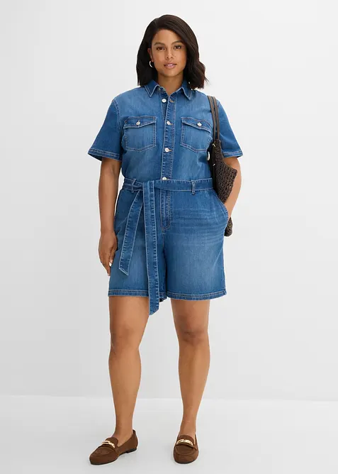 Jeans-Overall Kurzarm, bonprix