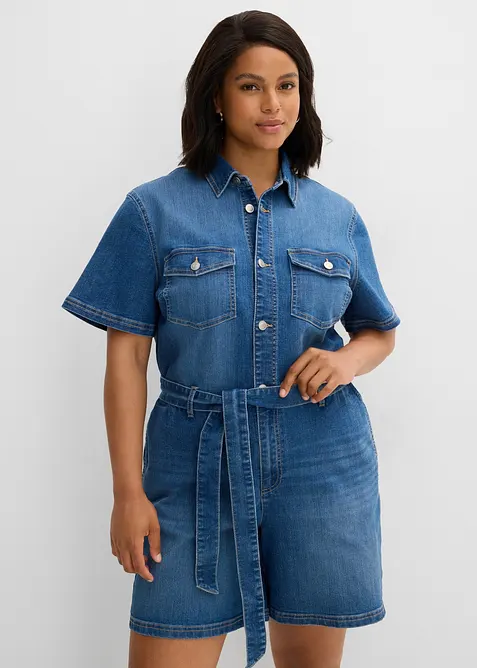 Jeans-Overall Kurzarm, bonprix