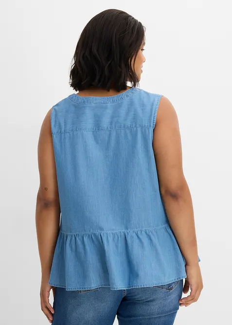Jeans-Blusentop aus Bio-Baumwolle, bonprix