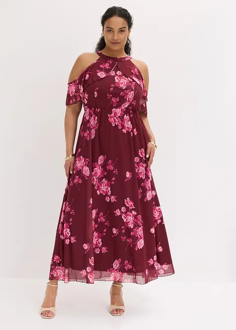 Robe longue en mesh imprim&eacute;, bonprix