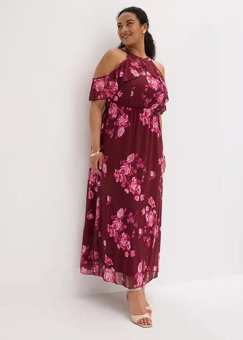 Robe longue en mesh imprim&eacute;, bonprix
