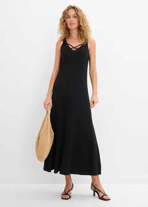 Robe longue 100% coton &agrave; bretelles, bonprix