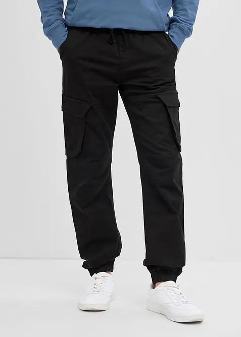 Pantalon cargo droit &agrave; taille &eacute;lastiqu&eacute;e, regular, bonprix