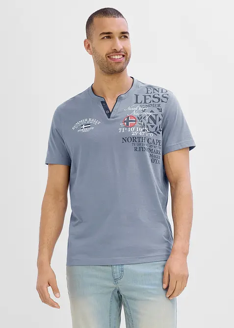T-shirt col tunisien 100% coton, bonprix