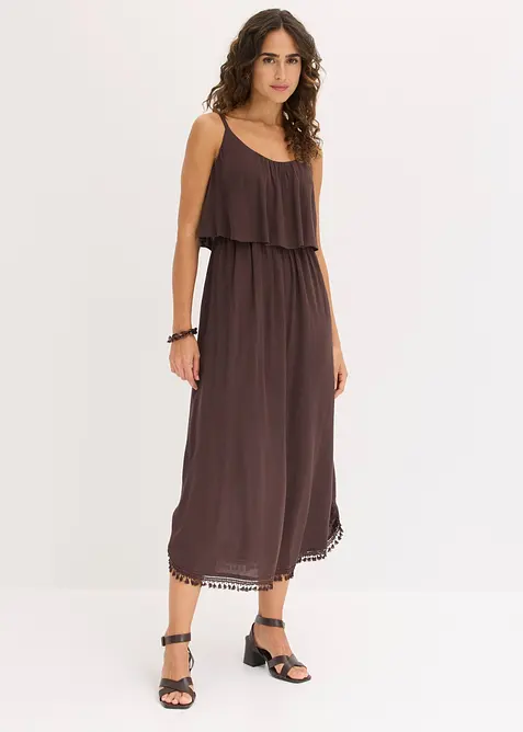 Robe longue en viscose textur&eacute;e, bonprix
