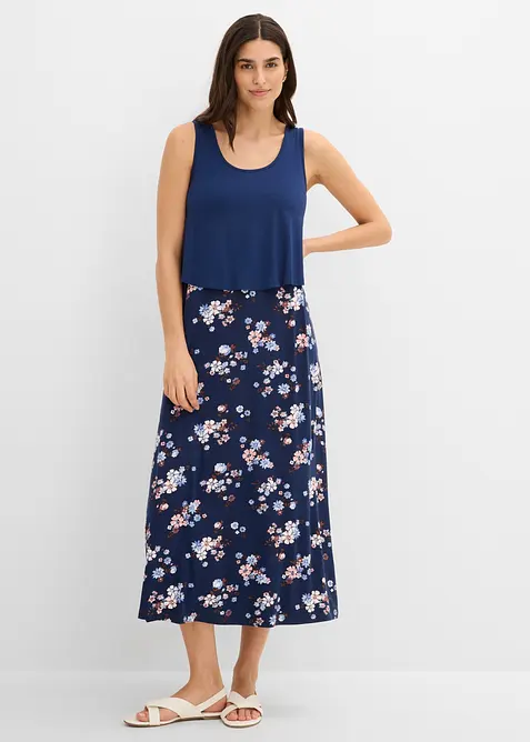 Shirt-Maxikleid aus feiner Viskose, bonprix