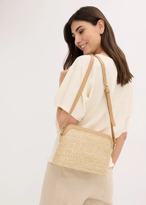 Sac &agrave; bandouli&egrave;re aspect paille, bonprix